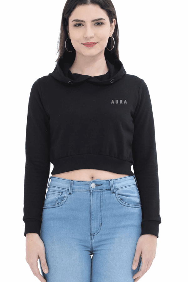 AURA EMBROIDERED CROPPED HOODIE – STREETWEAR REDEFINED - Image 4