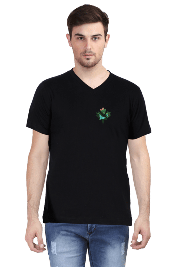 Unisex V-Neck T-Shirt with Maple Leaf Design – Premium, Stylish & Comfortable - Image 5