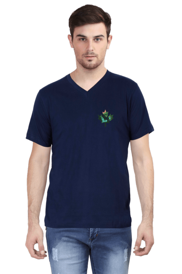 Unisex V-Neck T-Shirt with Maple Leaf Design – Premium, Stylish & Comfortable - Image 4