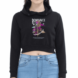 ROMANCE IN CHROME – CROPPED HOODIE WITH A TOUCH OF ELEGANCE