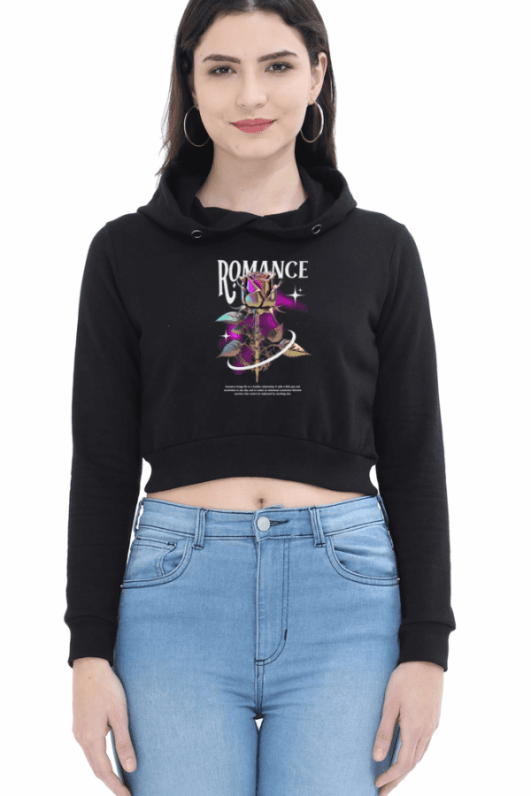 ROMANCE IN CHROME – CROPPED HOODIE WITH A TOUCH OF ELEGANCE