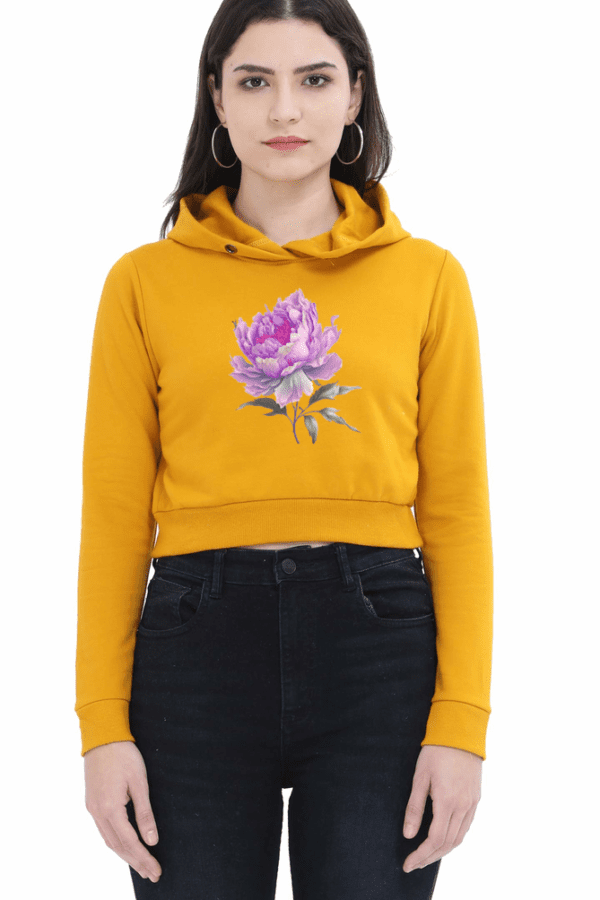 WILD FLOWER – CROPPED HOODIE WITH NATURE'S EDGE - Image 2
