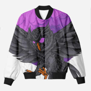 Midnight Majesty – The Enigmatic Owl Bomber Jacket