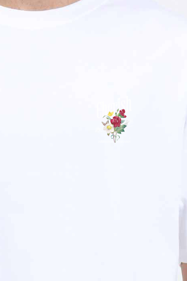 Cherish & Hope Oversized T-Shirt – Minimalistic Floral Aesthetic - Image 11