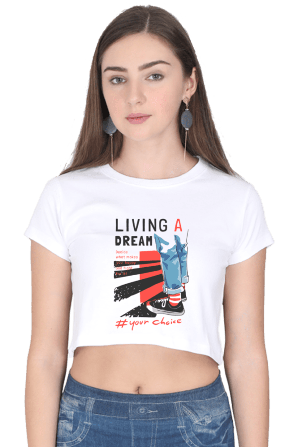 "Living a Dream" Crop Top – Wear Your Dreams with Confidence - Image 10
