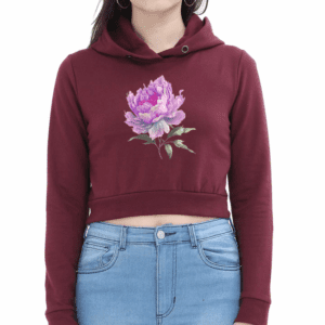 WILD FLOWER – CROPPED HOODIE WITH NATURE'S EDGE