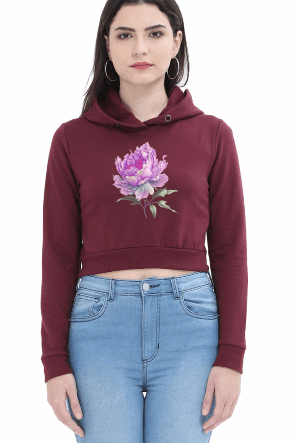 WILD FLOWER – CROPPED HOODIE WITH NATURE'S EDGE