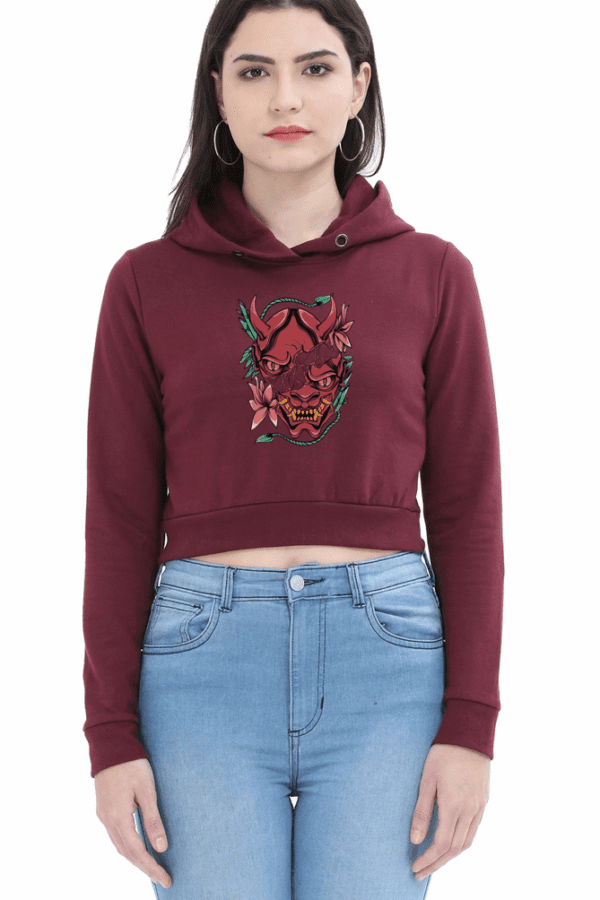 HELLFIRE CROPPED HOODIE – UNLEASH YOUR INNER REBEL - Image 3