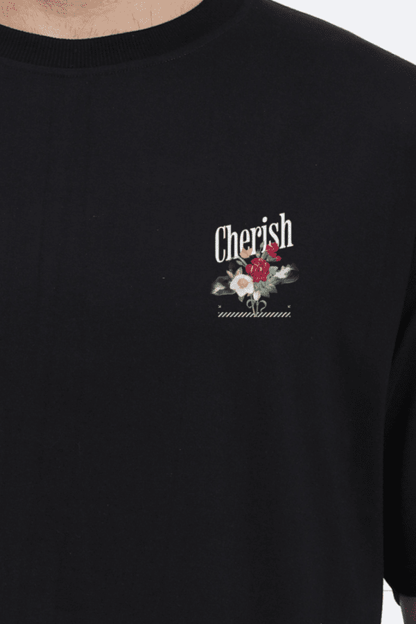 Cherish & Hope Oversized T-Shirt – Minimalistic Floral Aesthetic - Image 10