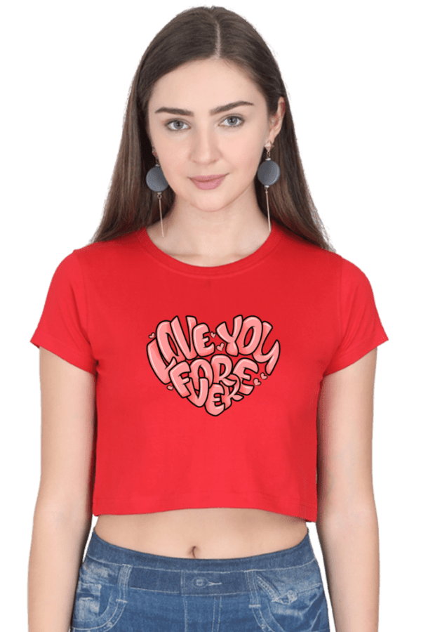 "Love You Forever" Heart Crop Top – Wear Your Love with Style - Image 5