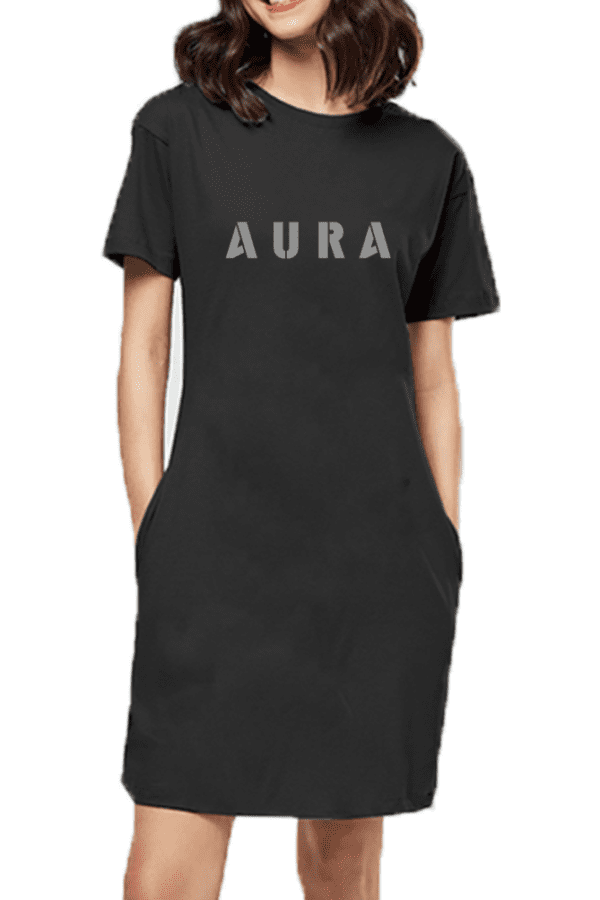 AURA Puff Grey T-Shirt Dress – Effortless Style, Ultimate Comfort - Image 5