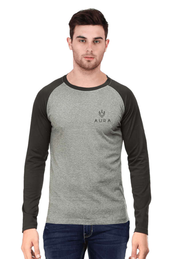 Embroidered AURA Logo - Raglan T-Shirt| Premium Cotton | Stylish & Comfortable - Image 3