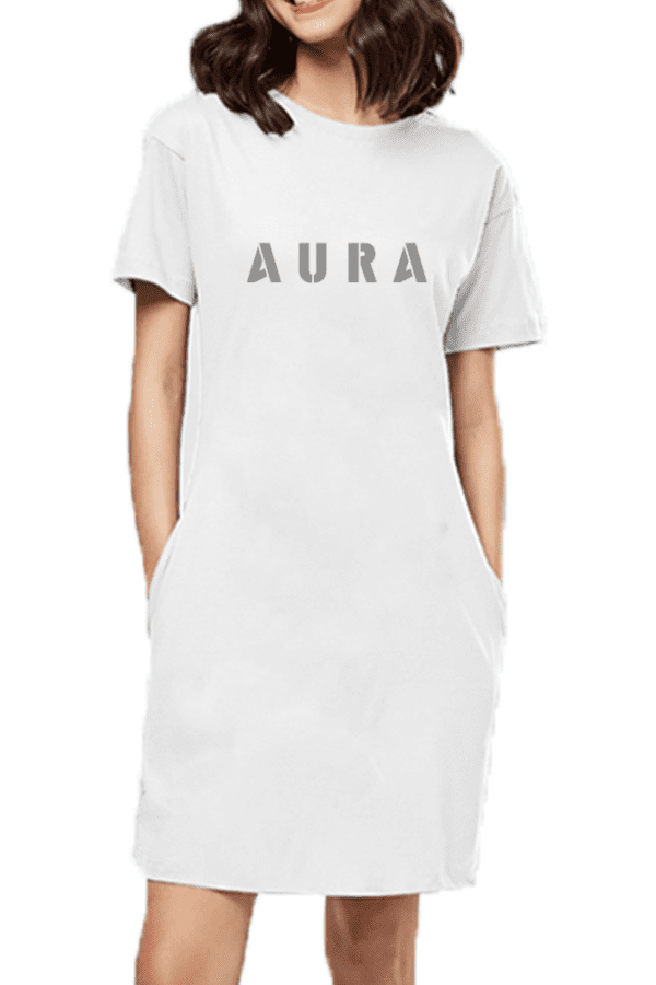 AURA Puff Grey T-Shirt Dress – Effortless Style, Ultimate Comfort - Image 6