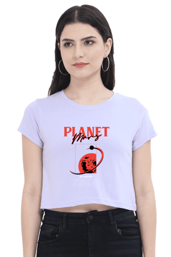 "Mars Chronicles" Crop Top – A Cosmic Tale of Style & Adventure - Image 2