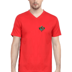 Unisex V-Neck T-Shirt with Maple Leaf Design – Premium, Stylish & Comfortable