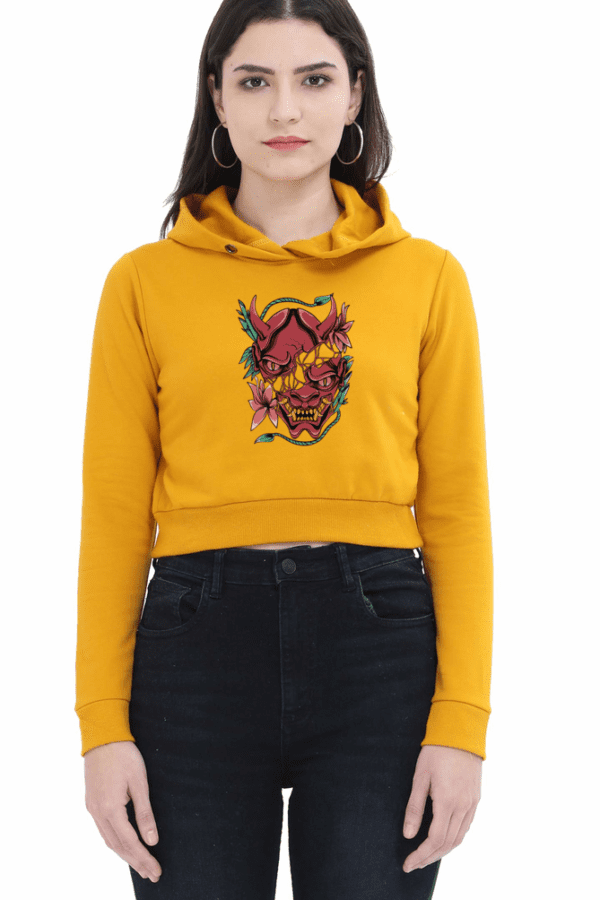 HELLFIRE CROPPED HOODIE – UNLEASH YOUR INNER REBEL - Image 2