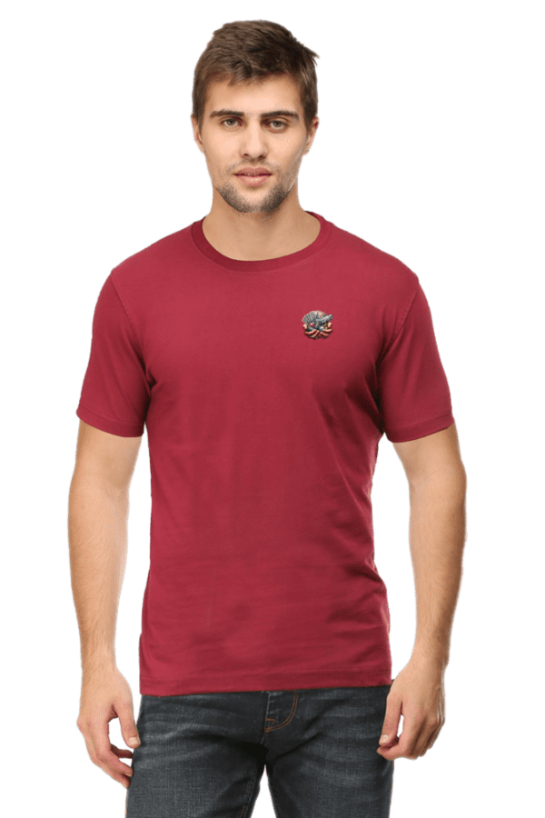 Premium Unisex Classic Crew T-Shirt – Money, Gun & Dice Pocket Design - Image 8