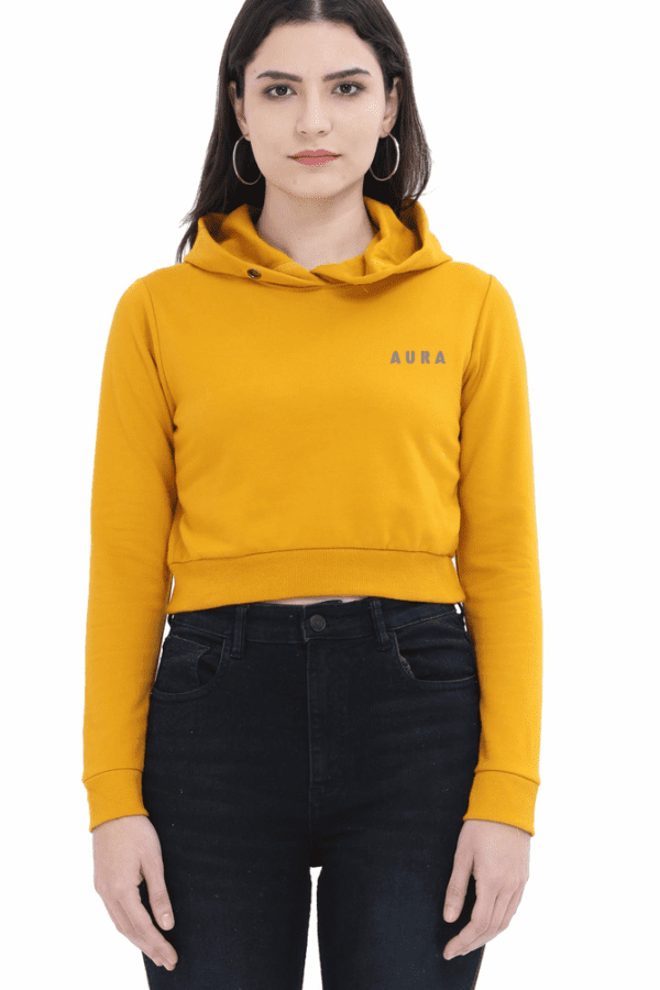 AURA EMBROIDERED CROPPED HOODIE – STREETWEAR REDEFINED - Image 2