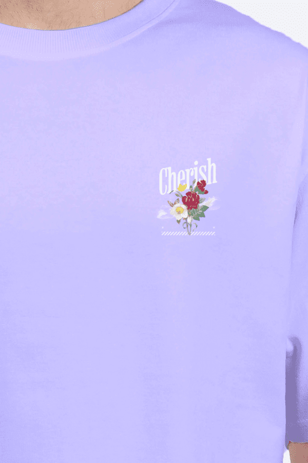 Cherish & Hope Oversized T-Shirt – Minimalistic Floral Aesthetic - Image 13