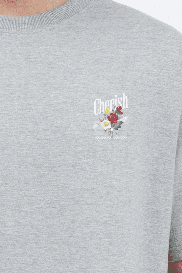 Cherish & Hope Oversized T-Shirt – Minimalistic Floral Aesthetic - Image 14