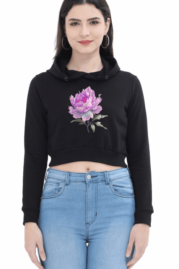 WILD FLOWER – CROPPED HOODIE WITH NATURE'S EDGE - Image 4