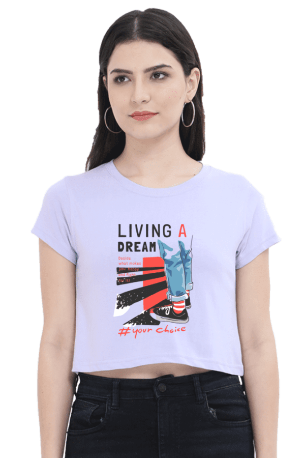 "Living a Dream" Crop Top – Wear Your Dreams with Confidence - Image 2