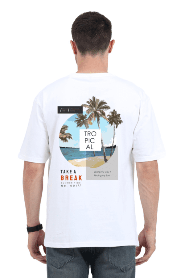 Tropical Vibes Oversized T-Shirt – Beach Aesthetic with Premium Hand Print Design - Image 7