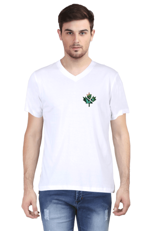 Unisex V-Neck T-Shirt with Maple Leaf Design – Premium, Stylish & Comfortable - Image 6