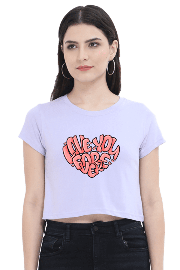 "Love You Forever" Heart Crop Top – Wear Your Love with Style - Image 2