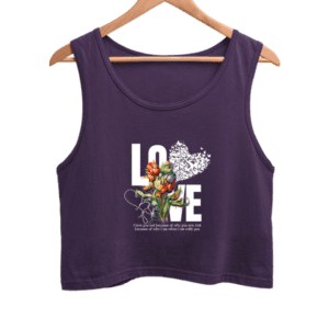 Love with Flower Tank Top – Soft Cotton Comfort with a Stylish Touch