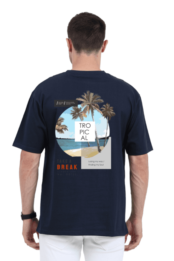 Tropical Vibes Oversized T-Shirt – Beach Aesthetic with Premium Hand Print Design - Image 5