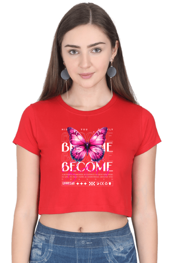Become Butterfly Crop Top – Premium Cotton Comfort & Style - Image 5