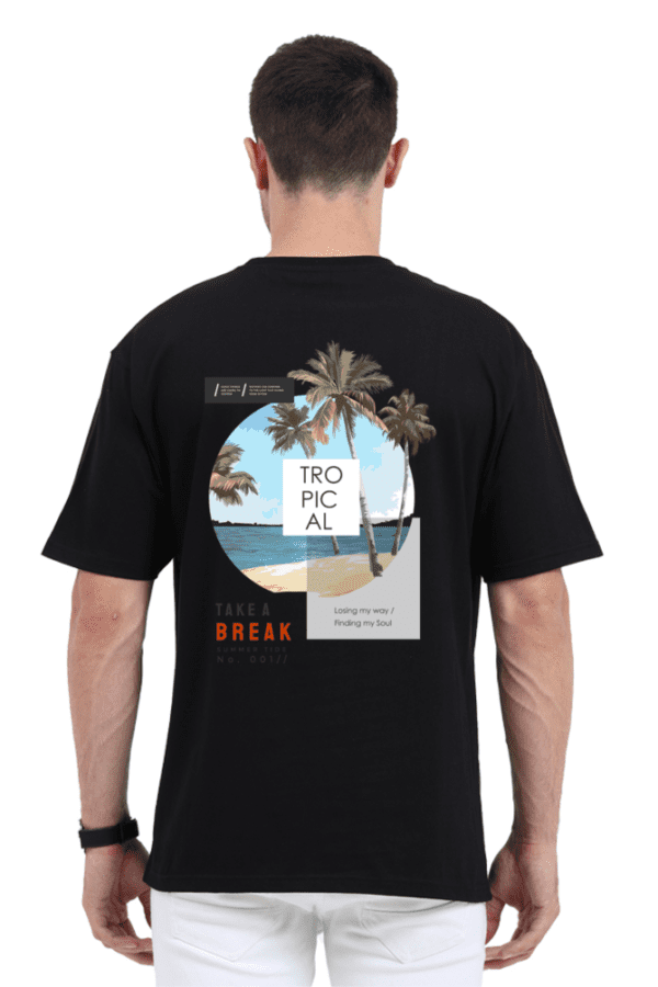 Tropical Vibes Oversized T-Shirt – Beach Aesthetic with Premium Hand Print Design - Image 6