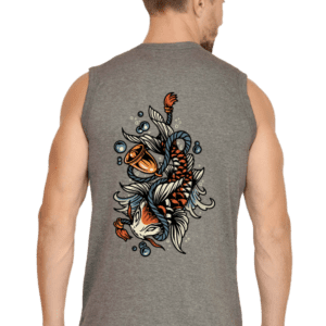 Koi Fish Sleeveless Tee – Grace, Strength & Timeless Style