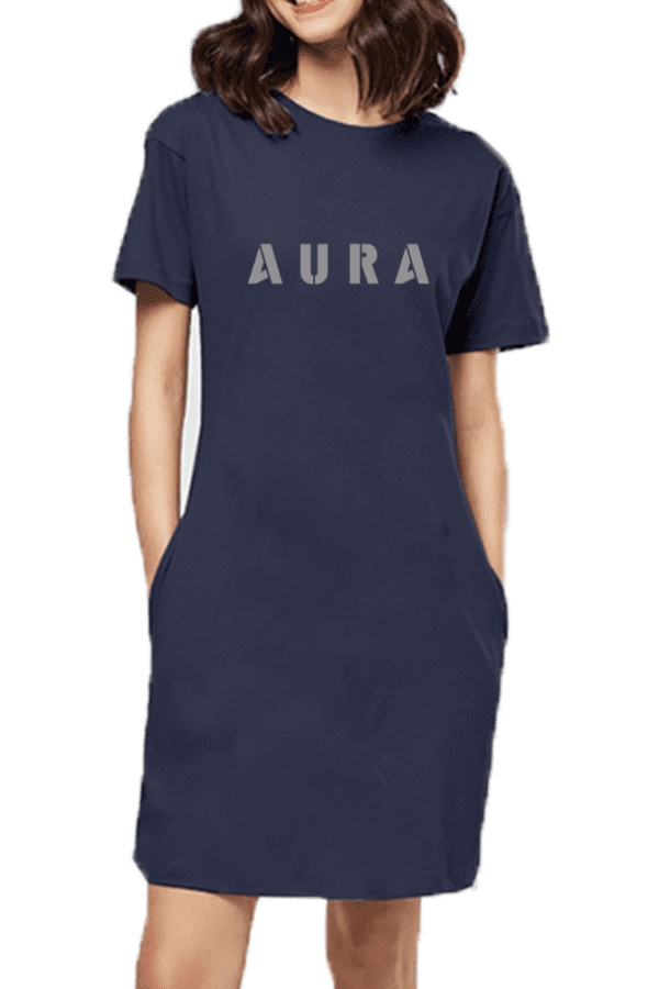 AURA Puff Grey T-Shirt Dress – Effortless Style, Ultimate Comfort