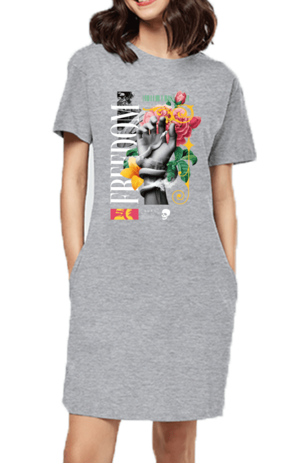 Freedom Bloom T-Shirt Dress – Where Style Meets Expression