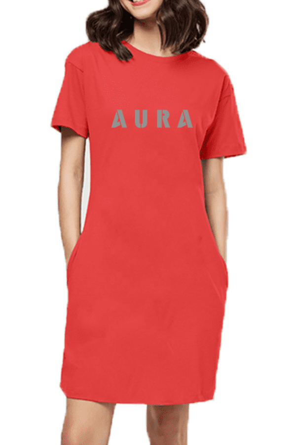 AURA Puff Grey T-Shirt Dress – Effortless Style, Ultimate Comfort - Image 2
