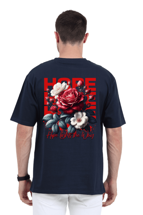 Cherish & Hope Oversized T-Shirt – Minimalistic Floral Aesthetic - Image 5