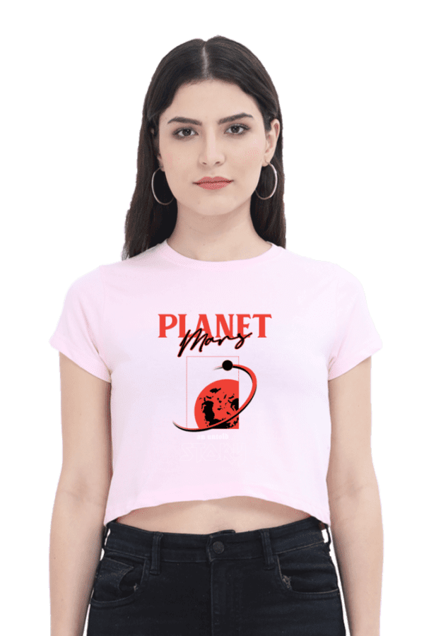 "Mars Chronicles" Crop Top – A Cosmic Tale of Style & Adventure - Image 3