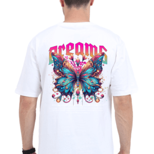 Chrome Butterfly Oversized T-Shirt – A Fusion of Elegance & Streetwear