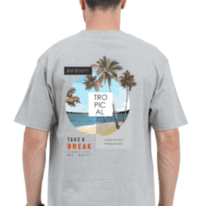 Tropical Vibes Oversized T-Shirt – Beach Aesthetic with Premium Hand Print Design
