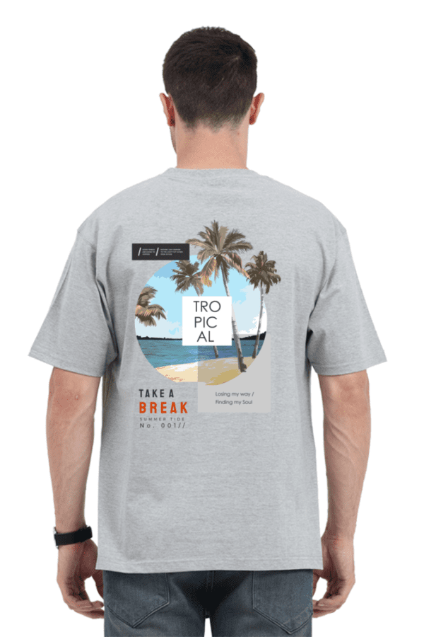 Tropical Vibes Oversized T-Shirt – Beach Aesthetic with Premium Hand Print Design