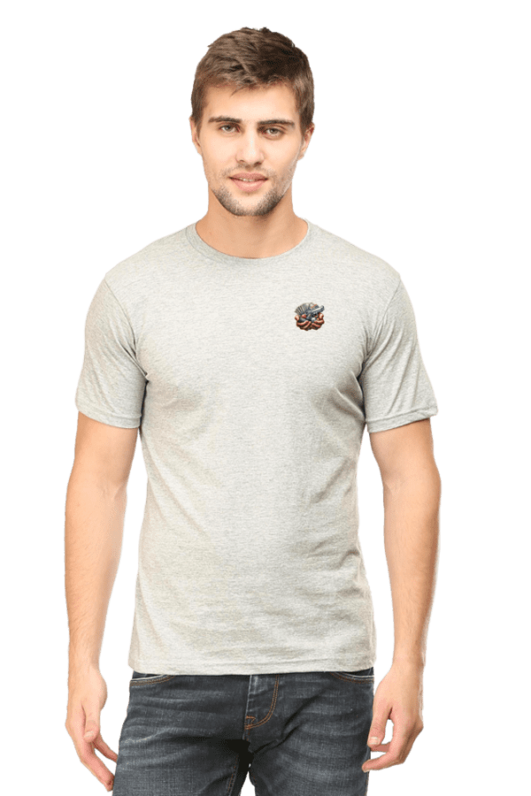 Premium Unisex Classic Crew T-Shirt – Money, Gun & Dice Pocket Design - Image 11