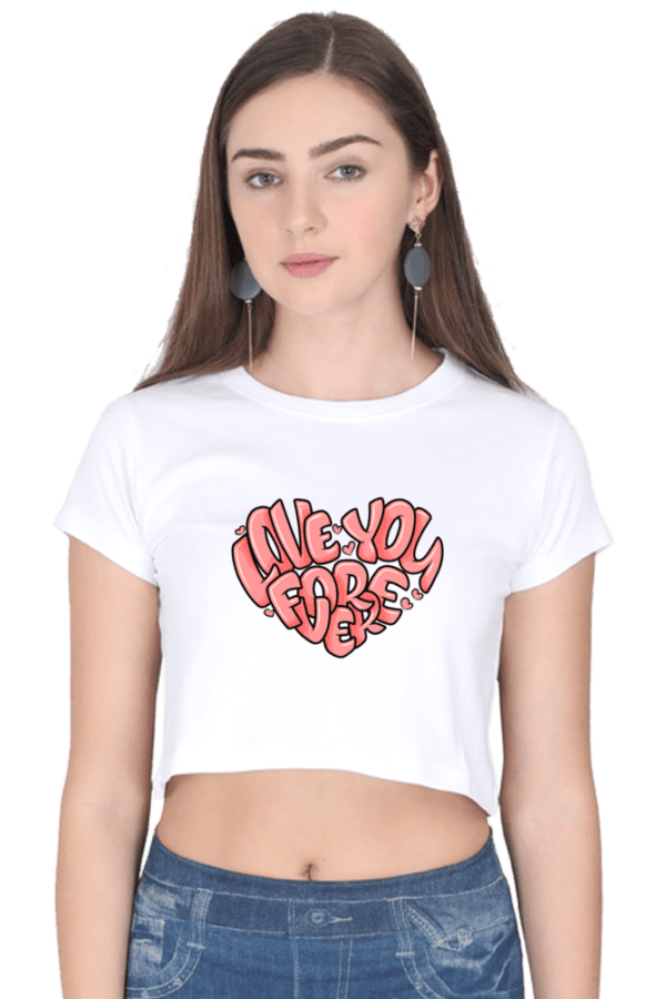 "Love You Forever" Heart Crop Top – Wear Your Love with Style - Image 10