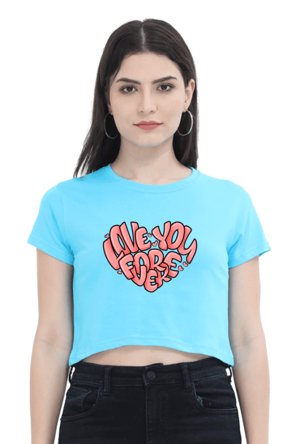 "Love You Forever" Heart Crop Top – Wear Your Love with Style - Image 6