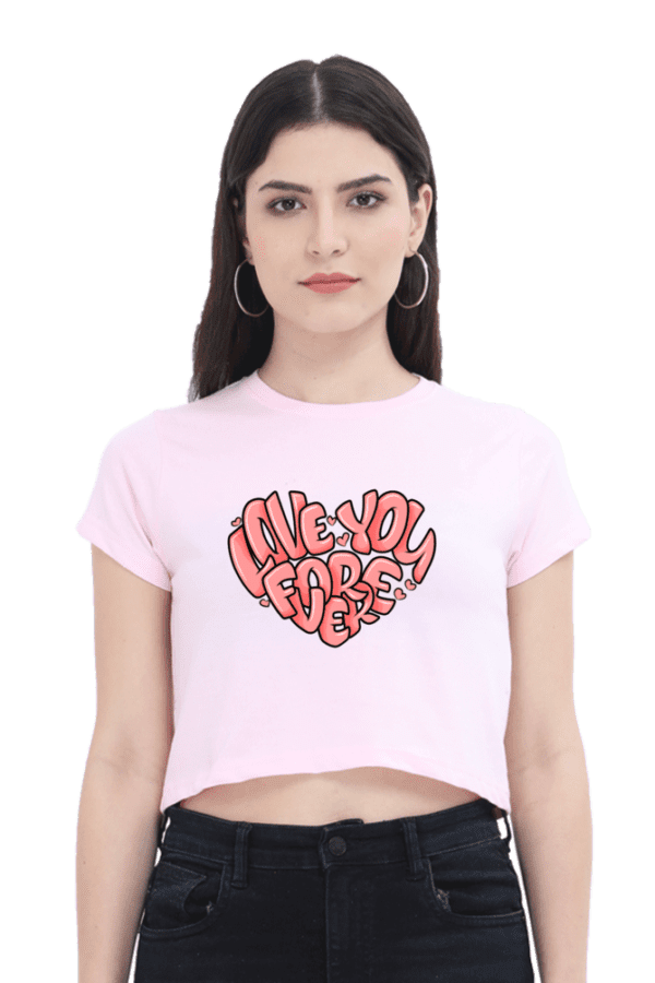"Love You Forever" Heart Crop Top – Wear Your Love with Style - Image 3