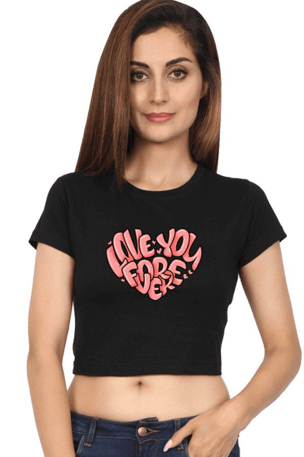 "Love You Forever" Heart Crop Top – Wear Your Love with Style - Image 9