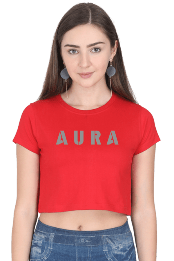 AURA ELEVATE – The Statement Puff Print Crop Top - Image 5