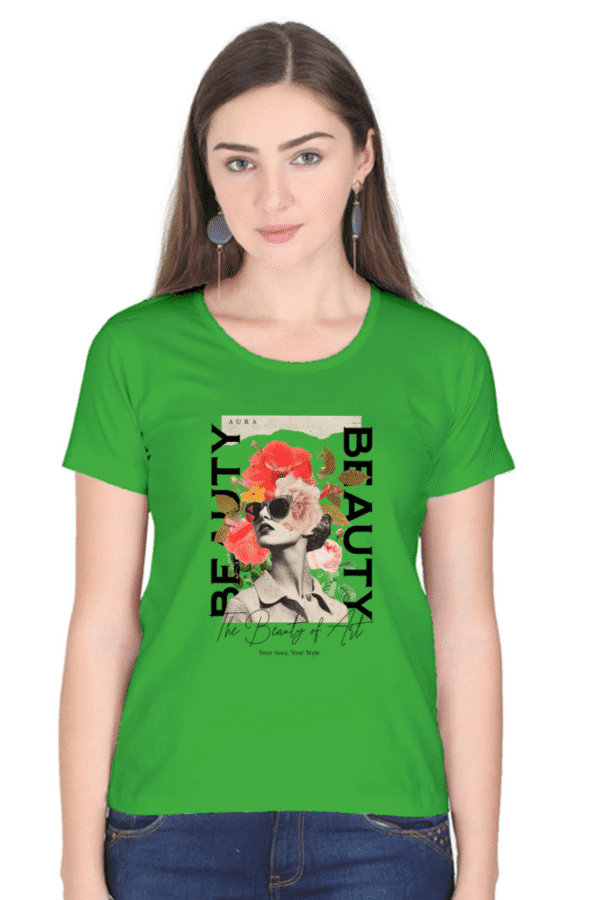 "Beauty" Graphic with Girl & Flower Design - Image 4