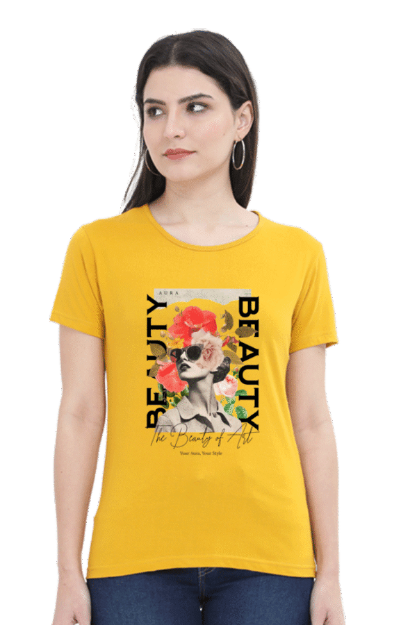 "Beauty" Graphic with Girl & Flower Design - Image 2